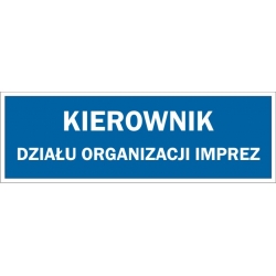 Kierownik działu organizacji imprez